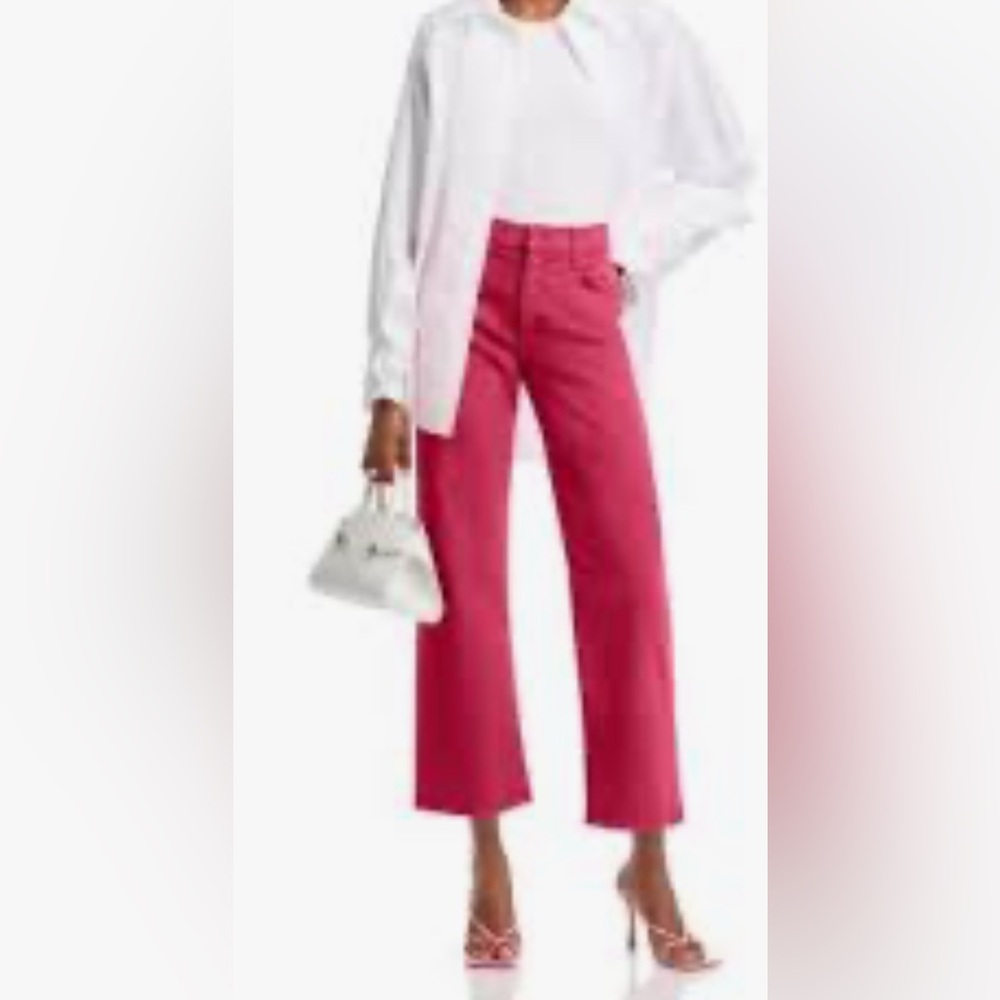 MOTHER The Mid Rise Maven Flood in Play Date. Vibrant Pink Denim. So cute 💗💗💗💗 - Picture 3 of 10